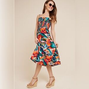 Maurice’s Floral Smocked Poplin Midi Dress Large